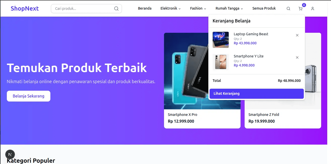 ShopNext E-commerce Platform - Homepage 1